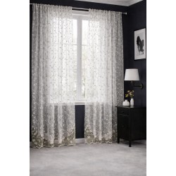 Perdea din Dantelă Elegantă 3 x 2,5 m, Gata Cusută cu Tiv și Rejansă – Model Floral, Lungă până la Podea, DPC-012