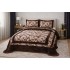 Cuvertură Pat Dublu 5 Piese, Model Floral Elegant, Tonuri Bej și Maro, CJM-012
