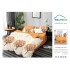 Lenjerie Pat Dublu Finet 6 Piese Crem și Portocaliu – Model Copac Decorativ de Toamnă, PP-PH-041