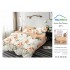 Lenjerie Pat Dublu Finet 6 Piese Crem și Bej – Model Floral Elegant cu Flori Mari, PH-034