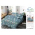 Lenjerie Pat Dublu Finet 6 Piese Turcoaz Petrol – Model Pene Multicolore și Fluturi, PAP-PH-079