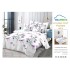 Lenjerie Pat Dublu Finet 6 Piese Albă – Model Floral Mov cu Fluturi, PAP-PH-032