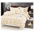 Lenjerie Pat Dublu Finet 6 Piese Crem cu Stele Negre și Roșii, PAP-PH-053