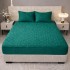 Husă Topper pentru Saltea 160x200 cm – Verde Matlasat cu Elastic + 2 Fețe de Pernă, HTC-017