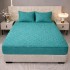 Husă / Topper Saltea 160x200 cm cu Elastic + 2 Fețe de Pernă – Model Matlasat Elegant, Verde Turcoaz, HTC-045