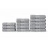 Set 12 Prosoape din Bumbac 100%  Pakistanez – Densitate 400 gr/mp, 30x50 / 50x90 / 70x130 cm, Gri, PCG-111