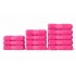 Set 12 Prosoape din Bumbac 100%  Pakistanez – Densitate 400 gr/mp, 30x50 / 50x90 / 70x130 cm, Roz, PCG-120