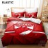 Lenjerie Pat Dublu 6 Piese Finet cu Elastic – Model Dinamo București, Roșu Alb, LDB-002