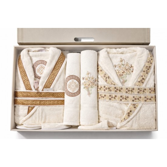 Set Cadou Baie 14 Piese pentru Cuplu – Halate de Baie și Prosoape Elegante, HBC 001 Halate de baie