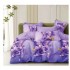 Lenjerie de Pat Dublu 4 Piese din Bumbac Satinat Superior – Model Fluturi și Trandafiri Mov Elegant, LDBS-273