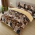 Set Lenjerie Cocolino 4 Piese cu Blăniță și Elastic – Model Mozaic Animal Print Maro, LEC-116
