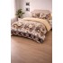 Set Lenjerie Cocolino 4 Piese cu Blăniță și Elastic – Model Floral Elegant Bej-Maro, LEC-142