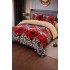 Set Lenjerie Cocolino 4 Piese cu Blăniță și Elastic – Model Trandafiri Roșii Animal Print, LEC-097