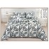 Set Cuvertură Pat 5 Piese Bumbac cu In 230x250 cm – Model Frunze Gri Modern, CBI-025