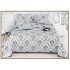 Set Cuvertură Pat 5 Piese Bumbac cu In 230x250 cm – Model Damasc Gri Elegant, CBI-026