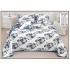 Set Cuvertură Pat 5 Piese Bumbac cu In 230x250 cm – Model Floral Albastru Elegant, CBI-027