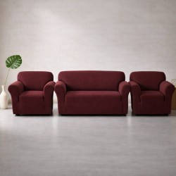 Huse Elastice Canapea 3 locuri și 2 Fotolii din Lycra – Bordo, HCL-005