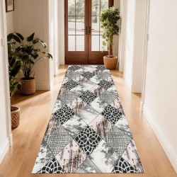 Traverse Antiderapante – Model Geometric Gri, Negru și Maro, TCA-055