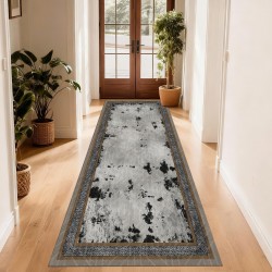 Traverse Antiderapante – Model Clasic cu Bordură Grecească, Gri și Negru, TCA-056