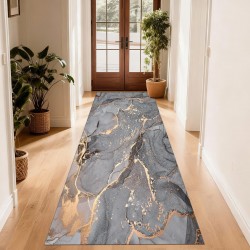 Traverse Antiderapante – Model Marmură Gri cu Inserții Aurii, TCA-059