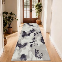 Traverse Antiderapante – Model Abstract Gri cu Accente Negre, TCA-062