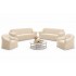 Set 4 Huse Creponate fara Volane, Pentru Canapea 3 Locuri, Canapea 2 locuri si 2 Fotolii, Crem, HCC-008