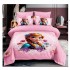 Lenjerie de Pat Finet 6 Piese Pat Dublu – Model Elsa Roz cu Flori, LCC-053