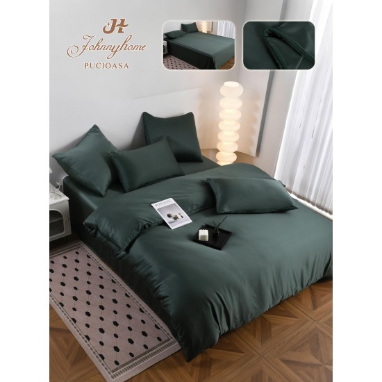 Lenjerie Pat Dublu 6 Piese din Mătase Fină – Verde Smarald , LMS-013 Lenjerii Matase