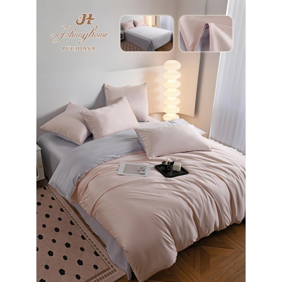 Lenjerie Pat Dublu 6 Piese din Mătase Fină – Roz Pudrat, LMS-014 Lenjerii Matase