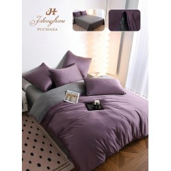 Lenjerie Pat Dublu 6 Piese din Mătase Fină – Mov, LMS-018