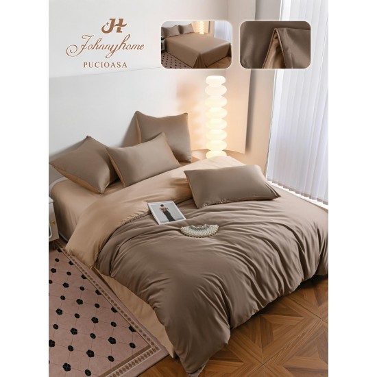 Lenjerie Pat Dublu 6 Piese din Mătase Fină – Cappuccino, LMS-019 Lenjerii Matase