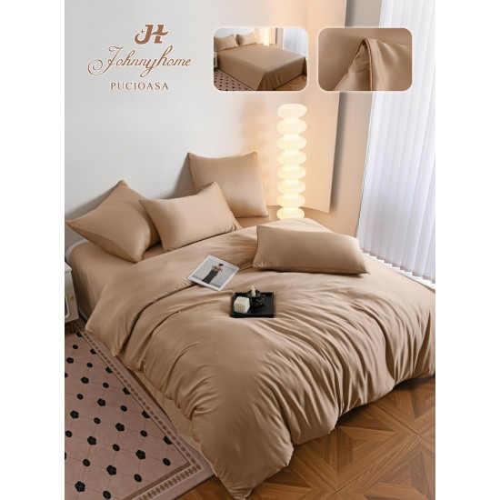 Lenjerie Pat Dublu 6 Piese din Mătase Fină – Bej Auriu, LMS-020 Lenjerii Matase