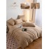 Lenjerie Pat Dublu 6 Piese din Mătase Fină – Bej Auriu, LMS-020