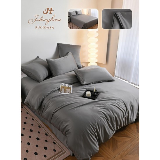 Lenjerie Pat Dublu 6 Piese din Mătase Fină – Gri Argintiu, LMS-021 Lenjerii Matase