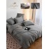 Lenjerie Pat Dublu 6 Piese din Mătase Fină – Gri Argintiu, LMS-021