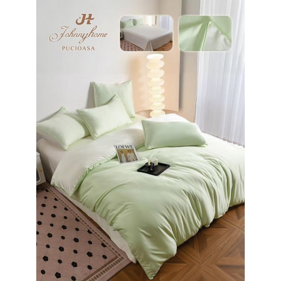 Lenjerie Pat Dublu 6 Piese din Mătase Fină – Verde Mentă Pastel, LMS-024 Lenjerii Matase