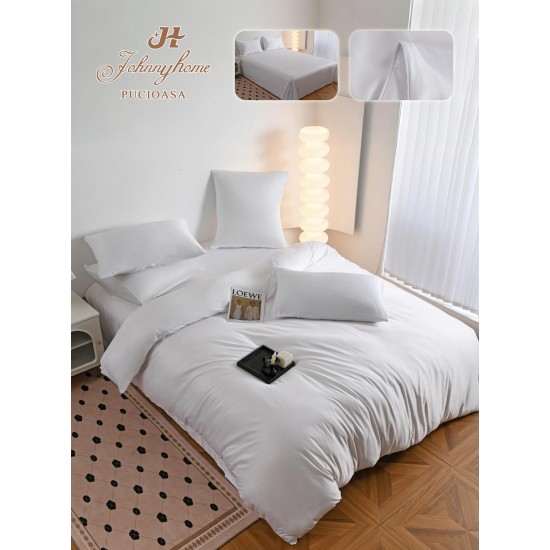 Lenjerie Pat Dublu 6 Piese din Mătase Fină – Alb, LMS-025 Lenjerii Matase