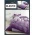 Set Lenjerie Pat Dublu Bumbac Satinat 4 Piese cu Cearșaf cu Elastic – Model Mov Lila Degrade, LES-004