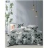 Lenjerie Pat Dublu Finet 6 Piese cu Cearșaf Normal – Model Gri Modern cu Pătrate, OLD-005