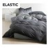 Set Lenjerie Pat Dublu Bumbac Satinat 4 Piese cu Cearșaf cu Elastic – Model Gri Antracit Degrade, LES-001