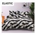Set Lenjerie Bumbac Satinat 4 Piese Pat Dublu cu Cearșaf cu Elastic – Model Zebra Alb Negru, LDBS-070