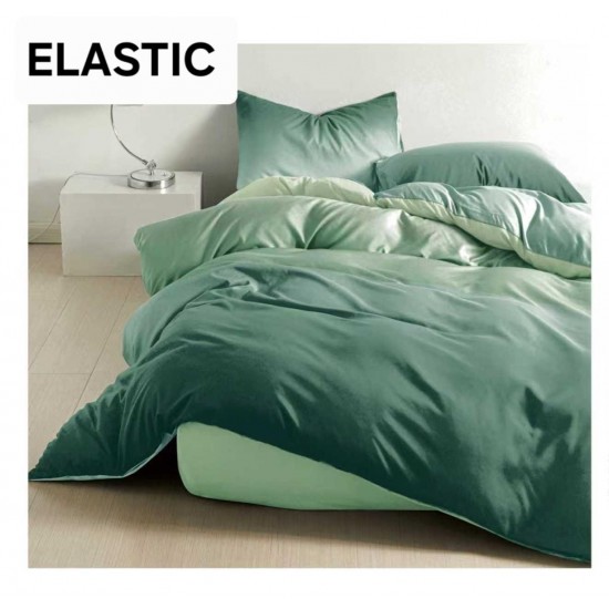Set Lenjerie Pat Dublu Bumbac Satinat 4 Piese cu Cearșaf cu Elastic – Model Verde Menta Degrade, LES-018 3 lenjerii la 199 lei