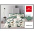 Set Lenjerie Pat Dublu Bumbac Finet 6 Piese cu Cearșaf cu Elastic – Model Fluturi Verzi, LDE-083