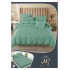 Lenjerie pat dublu, BUMBAC FINET, 6 piese, cu ELASTIC, UNI, Verde menta, LFU-014