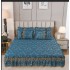 Cuvertură Pat Dublu din Catifea cu Dantelă 3 Piese – 230x250 cm + 2 Fețe de Pernă, Model Albastru, CCB-005