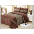 Cuvertură Pat Dublu 3 Piese din Catifea Matlasată – 230x250 cm + 2 Fețe de Pernă, Model Maro Ciocolatiu, CMM-001