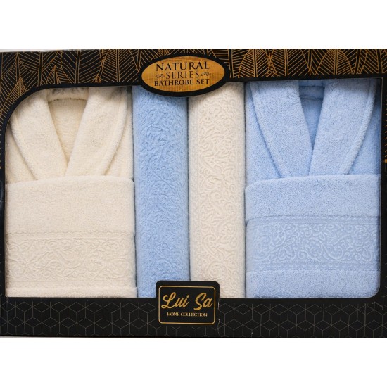 Set Cadou Baie 10 Piese pentru Cuplu – Halate de Baie și Prosoape Elegante, HBC-012 Halate de baie