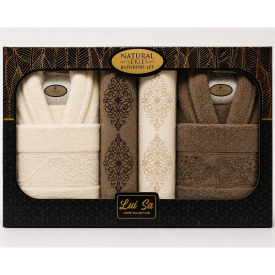 Set Cadou Baie 10 Piese pentru Cuplu – Halate de Baie și Prosoape Elegante, HBC-013 Halate de baie