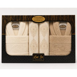 Set Cadou Baie 10 Piese pentru Cuplu – Halate de Baie și Prosoape Elegante, HBC-015