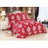 Cuvertură Pat Dublu 3 Piese din Catifea Matlasată – 250x250 cm + 2 Fețe de Pernă 60x80 cm, Model Floral Rosu, CMM-010